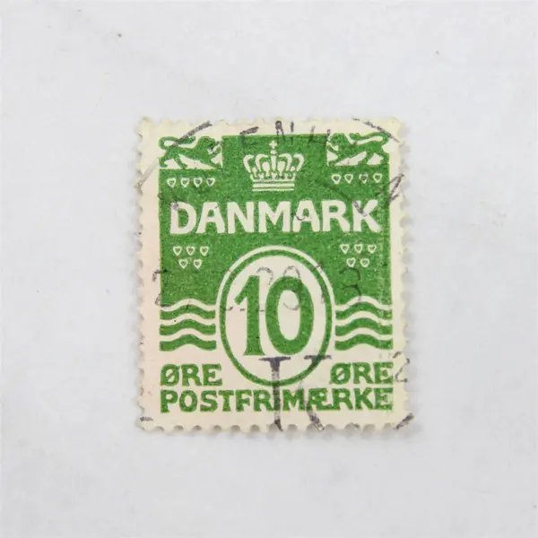 Lot Of 6 Denmark Wavy Line 5/10 Ore Stamps Used Canceled 1910s