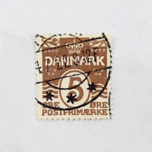 Lot Of 6 Denmark Wavy Line 5/10 Ore Stamps Used Canceled 1910s