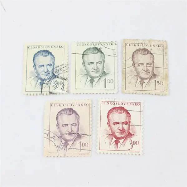 Lot Of 5 Czechoslovakia President Klement Gottwald 1/3/5Kčs Stamps Used 1948