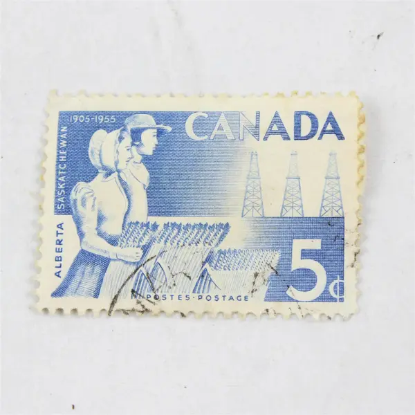 Lot Of 5 Mixed Canada Postage Stamps 1955-1963 Used Cancelled 