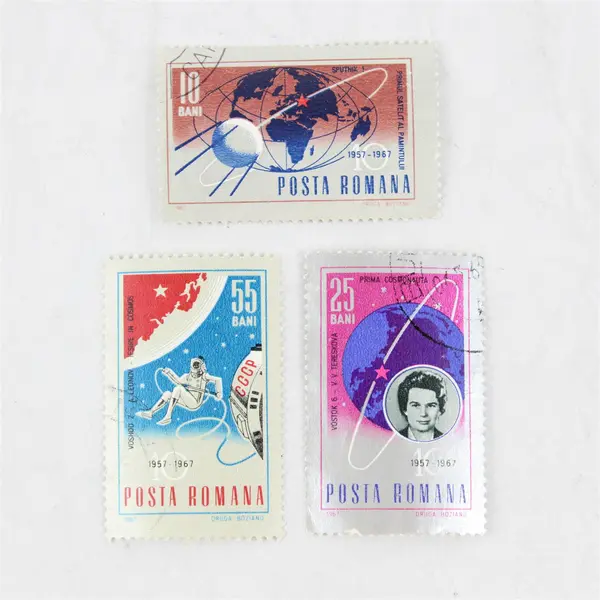 Lot Of 3 Romania 10 Years In Space Stamps 1957-1967 Very Good CTO OG