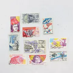 Lot Of 10 Czechoslovakia Space Stamps Mint Canceled To Order 1960s 1970s