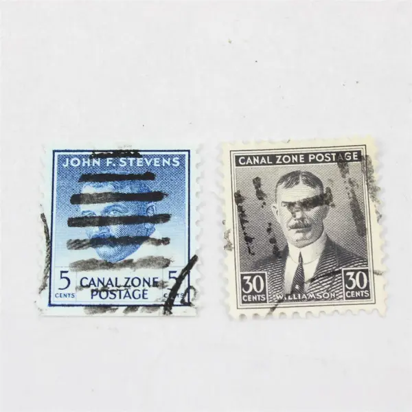Lot Of 2 U.S. Canal Zone Stamps Used Canceled 1930s 1940s