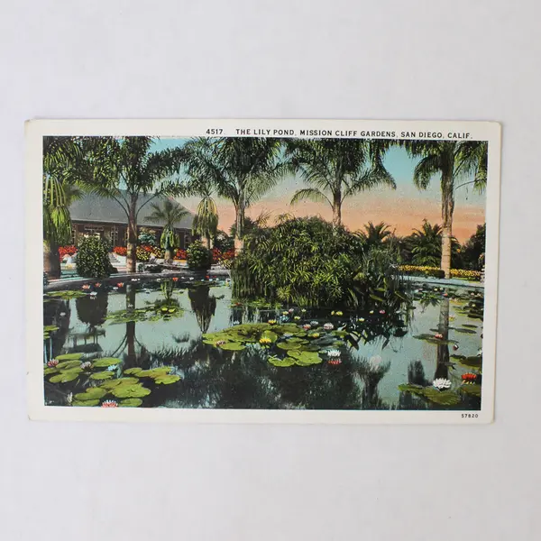 Lot Of 2 Vintage San Diego Calif Litho Postcards Lily Pond Serra Monument  