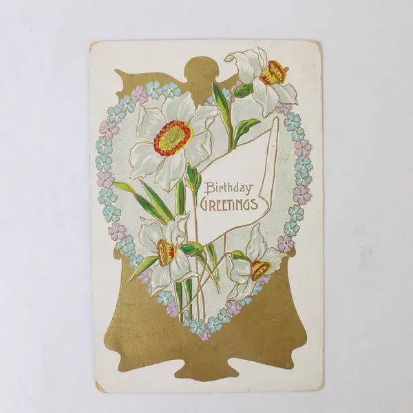 Lot Of 3 Vintage Circa 1910 Birthday Greetings Flowers Postcards