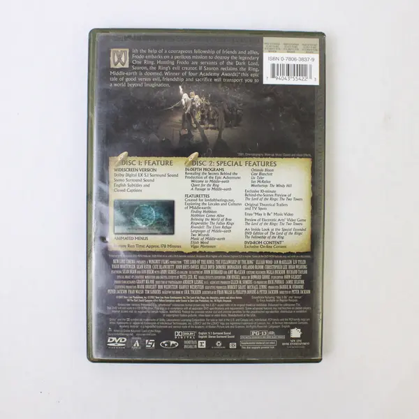 Lord Of The Rings Fellowship Of The Ring DVD 2001