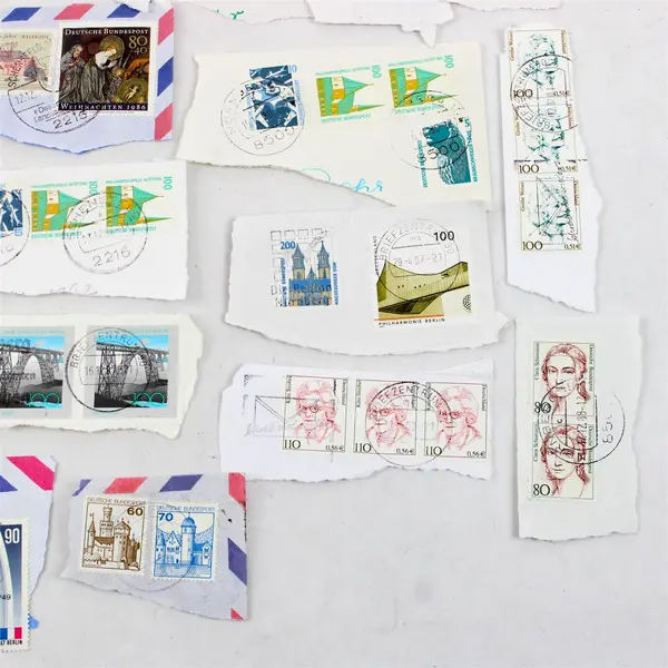 Lot Of 50 Germany Mixed Commemorative Stamps Used On Paper 1990s