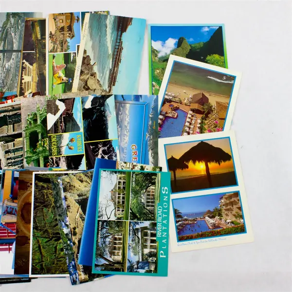 Lot Of 44 Vintage Used USA International Postcards Crafting Junk Journaling