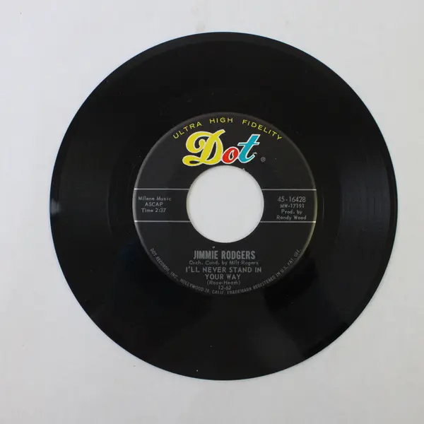 Jimmie Rodgers I'll Never Stand In Your Way/Afraid 7" Vinyl Record