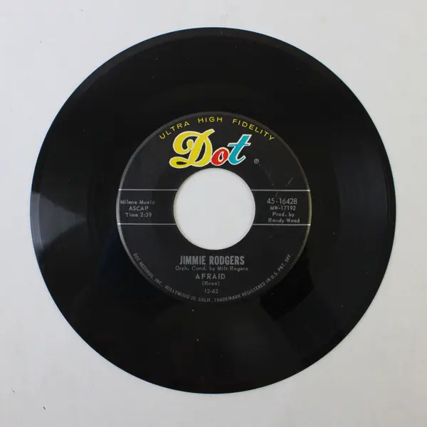 Jimmie Rodgers I'll Never Stand In Your Way/Afraid 7" Vinyl Record