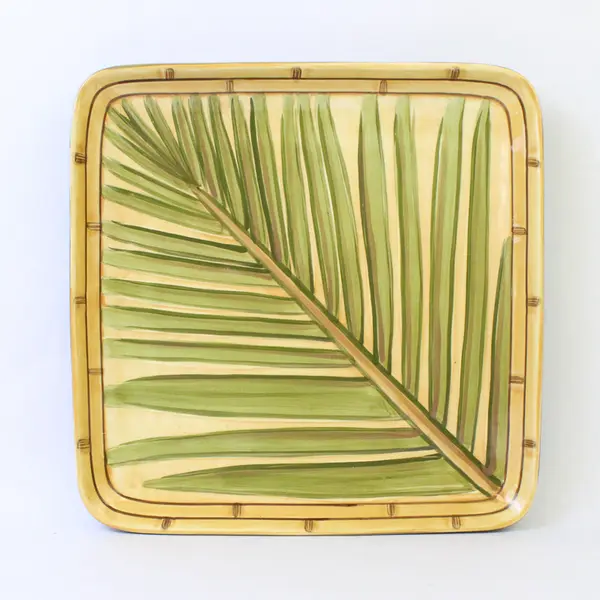 Island Plantations Areca Palm Hand-Painted 11" Serving Platter Tray
