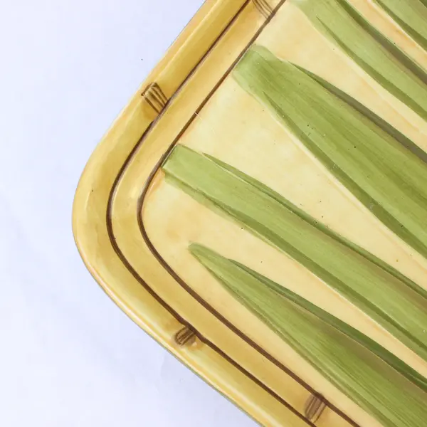 Island Plantations Areca Palm Hand-Painted 11" Serving Platter Tray