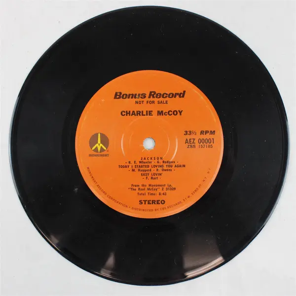 Charlie McCoy Bonus Record 7" Vinyl Record