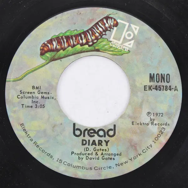 Bread – Diary / Down On My Knees 7" Vinyl Record