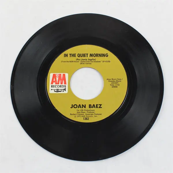 Joan Baez In The Quiet Morning (for Janis Joplin)/ To Bobby 7" Vinyl Record