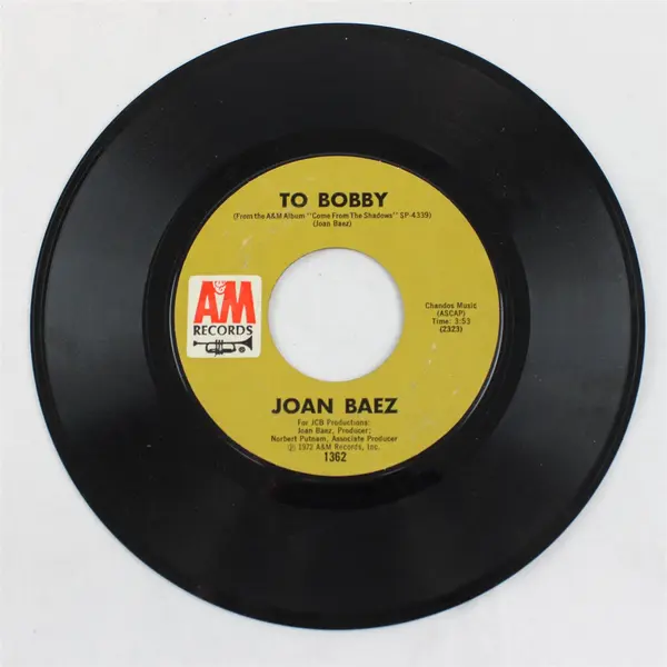 Joan Baez In The Quiet Morning (for Janis Joplin)/ To Bobby 7" Vinyl Record