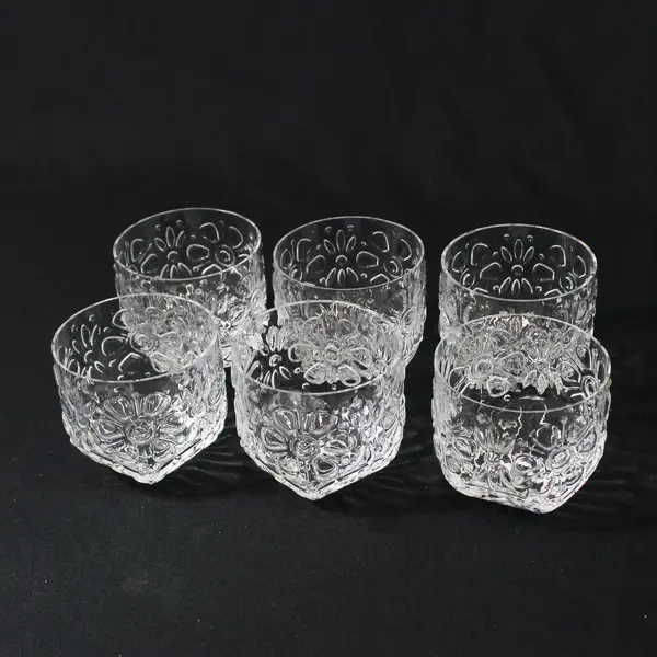 Set of 6 Rosenthal Germany Embossed Floral Juice Glasses