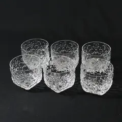 Set of 6 Rosenthal Germany Embossed Floral Juice Glasses