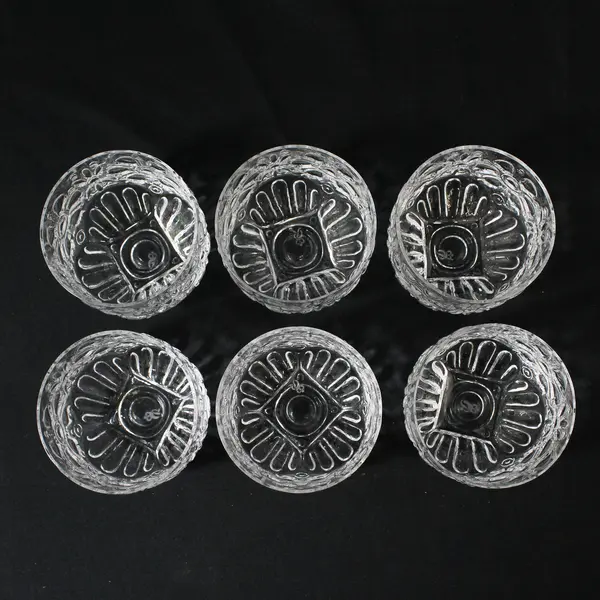Set of 6 Rosenthal Germany Embossed Floral Juice Glasses