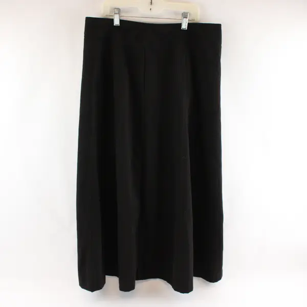 Vintage Requirements Solid Black A-Line Midi Skirt Women's Size 8