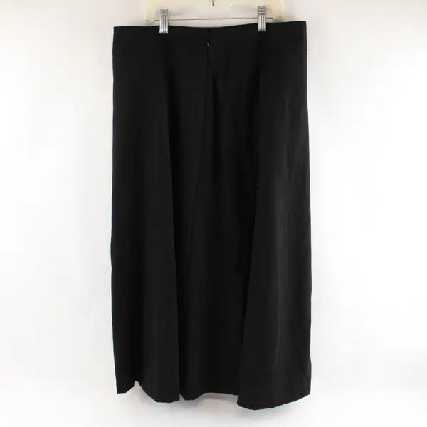 Vintage Requirements Solid Black A-Line Midi Skirt Women's Size 8