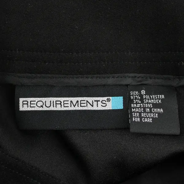 Vintage Requirements Solid Black A-Line Midi Skirt Women's Size 8