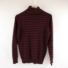  Joseph A. Red and Black Striped Long-Sleeved Turtleneck Women's Medium