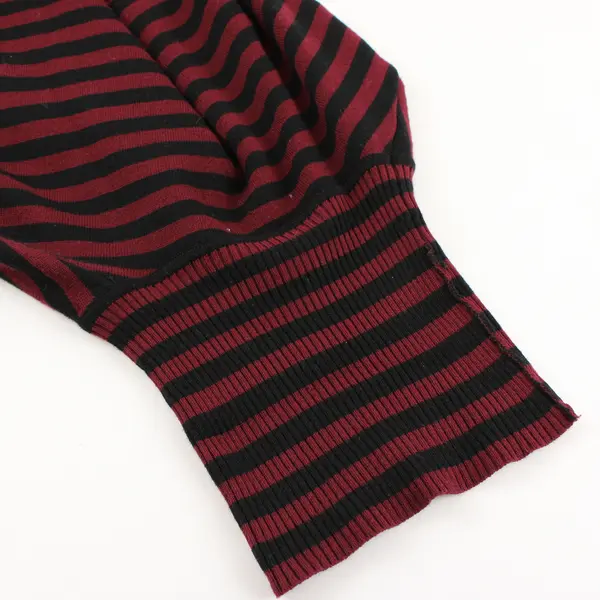  Joseph A. Red and Black Striped Long-Sleeved Turtleneck Women's Medium