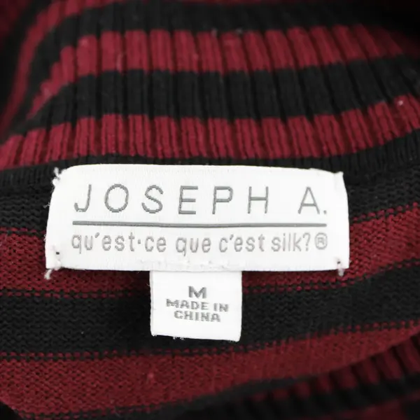  Joseph A. Red and Black Striped Long-Sleeved Turtleneck Women's Medium