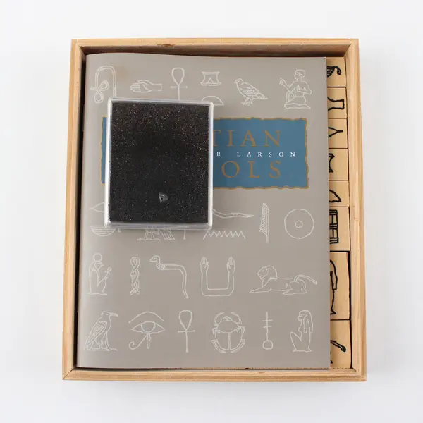 Jennifer Larson Wooden Egyptian Symbols Stamp Kit - Complete w/Booklet & Ink Pad