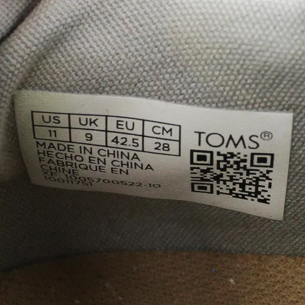 TOMS Light Gray Cabrillo Lifestyle Lace Up Sneaker Shoes Womens Size 11W