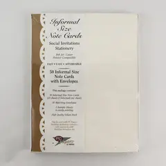 PC Papers By AMPAD 50 Ivory Informal Size Note Cards W/ Envelopes (Unopened)