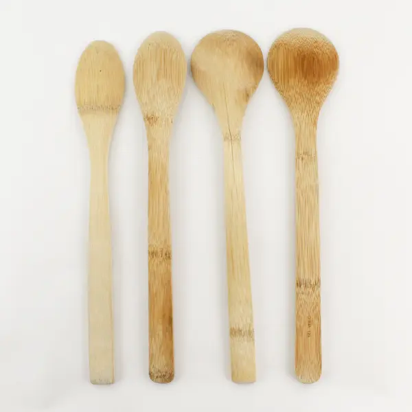  Lot of 4 Pampered Chef Bamboo Wooden Spoons Cooking Kitchen Utensils 12" Long