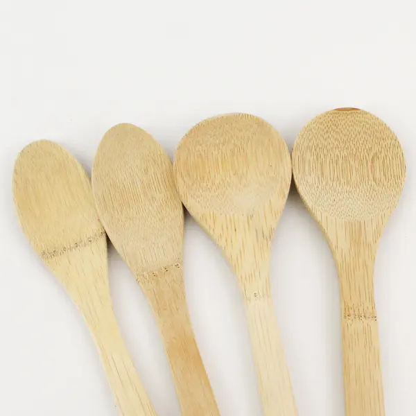  Lot of 4 Pampered Chef Bamboo Wooden Spoons Cooking Kitchen Utensils 12" Long