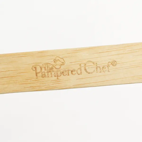  Lot of 4 Pampered Chef Bamboo Wooden Spoons Cooking Kitchen Utensils 12" Long