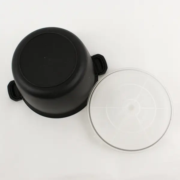 Pampered Chef Black/Clear Plastic Micro Cooker Plus W/ 2 Lids Kitchen Tool 3 Qt