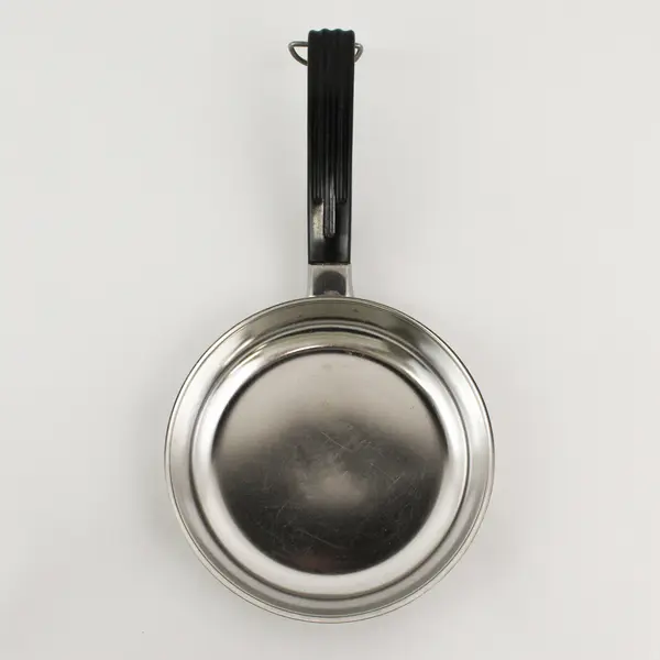 Leur's Stainless Ware Steel Small Skillet Pan W/ Black Plastic Handle 7"
