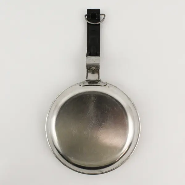 Leur's Stainless Ware Steel Small Skillet Pan W/ Black Plastic Handle 7"