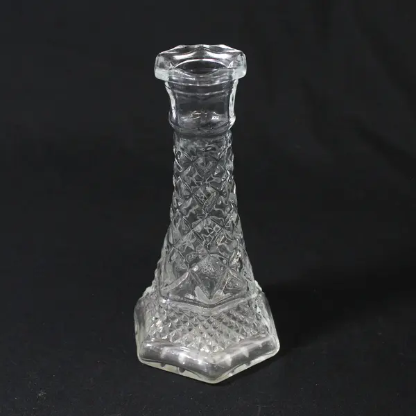 Lot of 3 Unmarked Small Clear Glass Bud Vases