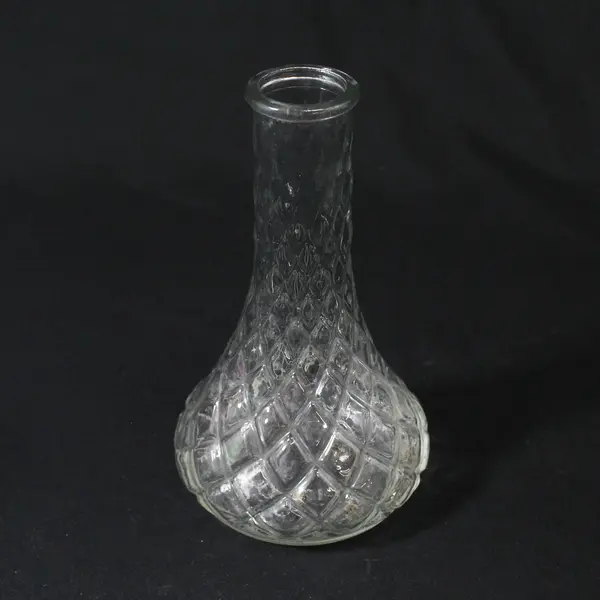 Lot of 3 Unmarked Small Clear Glass Bud Vases