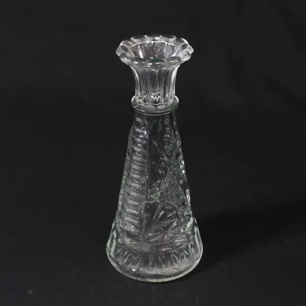 Lot of 3 Unmarked Small Clear Glass Bud Vases