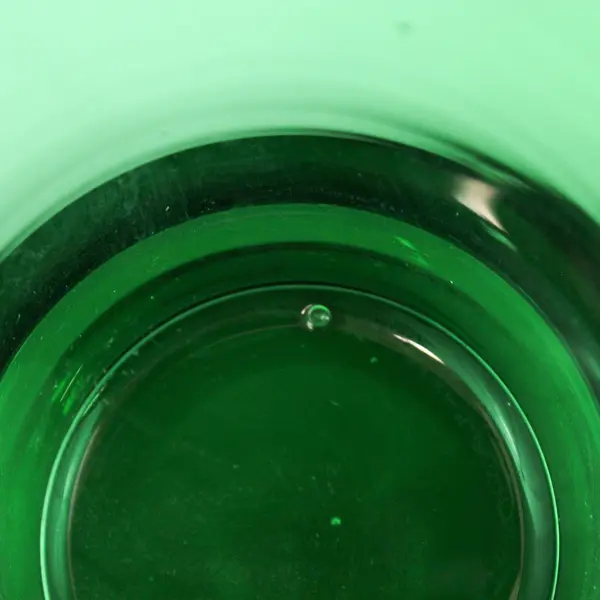 Vintage Green Heavy Bottom Tapered Glass Vase 8.5"