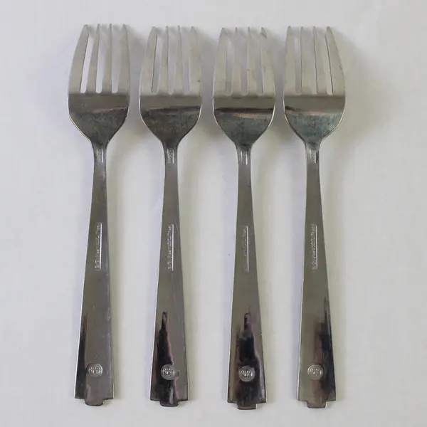 Lot of Four 18/8 Stainless Salad Forks by Pfaltzgraff in the Pattern Hibiscus
