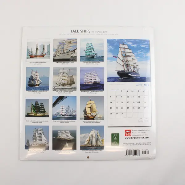 New Sealed 2013 Wall Calendar Titled Tall Ships Published Browntrout Publishers