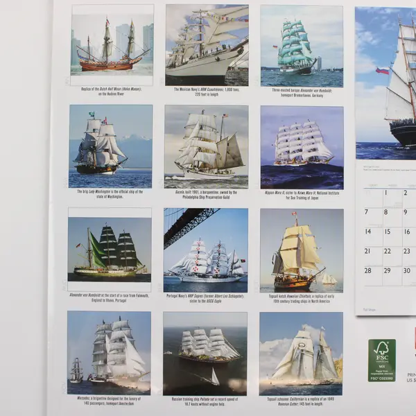 New Sealed 2013 Wall Calendar Titled Tall Ships Published Browntrout Publishers