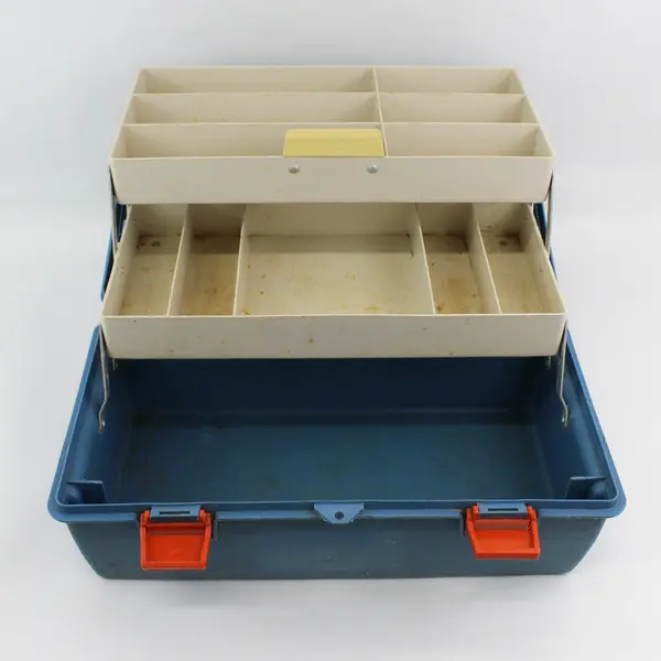 Vintage Flambeau Adventurer 1822 Blue 2-Tray Cantilever Tackle Box Fishing Gear