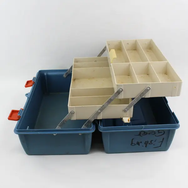 Vintage Flambeau Adventurer 1822 Blue 2-Tray Cantilever Tackle Box Fishing Gear