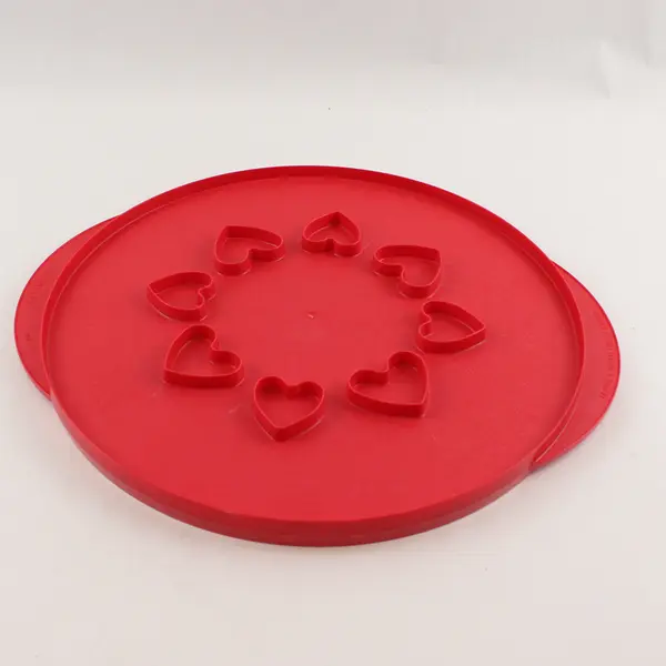 Nordic Ware Red Plastic 12" Lattice & Hearts Pie Top Cutter Bakeware Tool