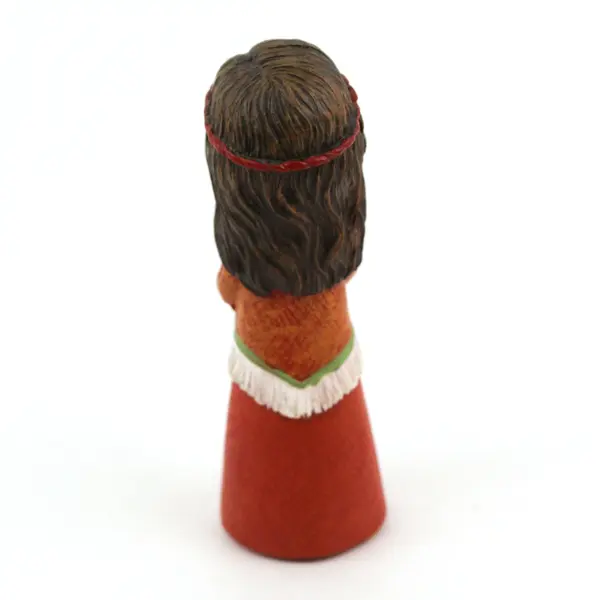 M.D. Native American Girl Holding Bird Autumn Fall Thanksgiving 6” Tall