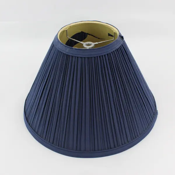 Pottery Jug Table Lamp Gray W/ Blue Flowers Blue Shade 18"